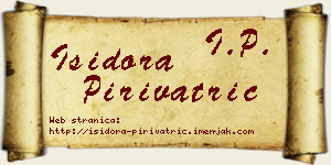 Isidora Pirivatrić vizit kartica